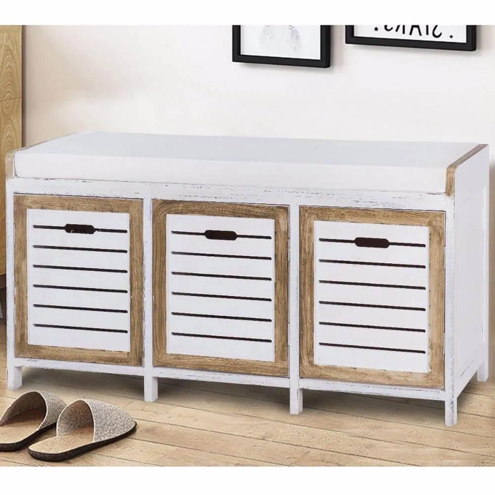 Shoe Stool Storage Rack Bench 3 Storage Organizer