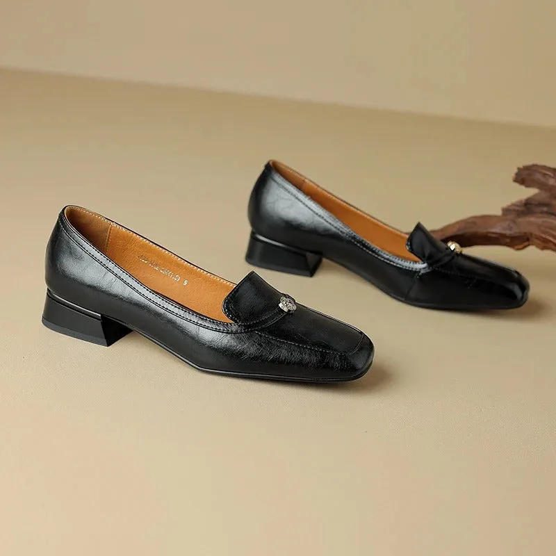 Simple and Casual Genuine Leather Shoes for Women