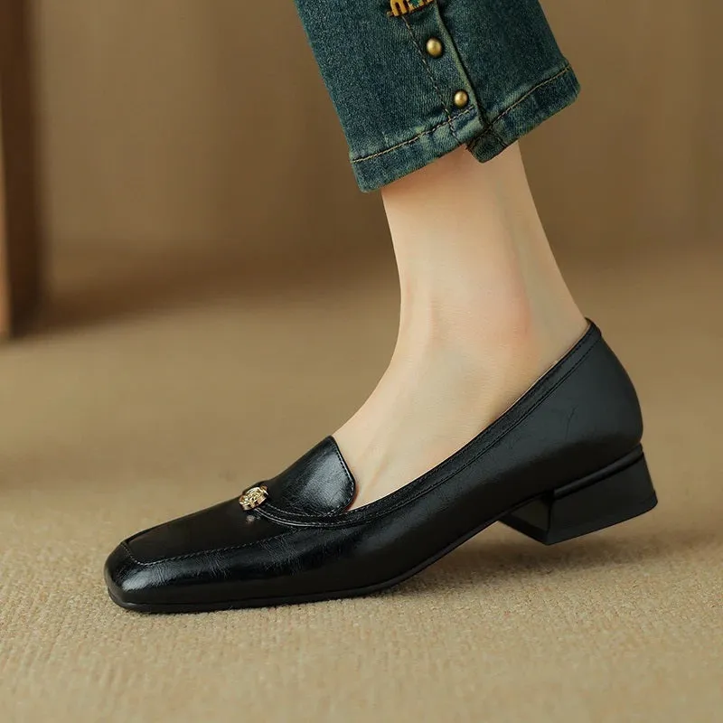 Simple and Casual Genuine Leather Shoes for Women