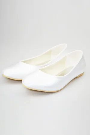 Simple Comfortable White Close Toe Shoes For Wedding S49