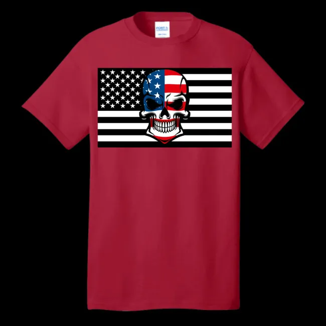 Skull Flag Men's Cotton Crew Neck Tee - Ships from The US