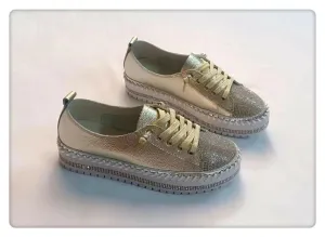 Sky Leather Crystal Sneakers