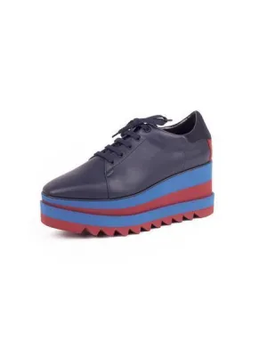 Sneak-Elyse Lace-Up - Navy / Blue / Red