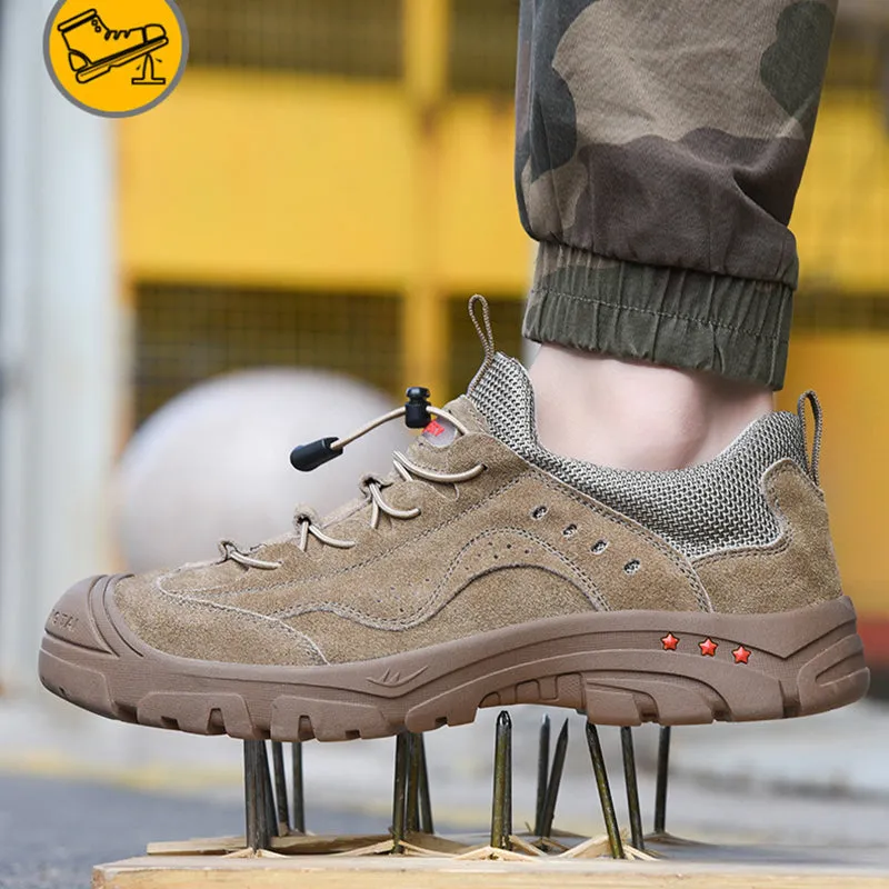 Steel Toe Shoes for Women Indestructible Safety Work Men Air Cushion Lightweight Breathable Utility Puncture-Proof Slip-Resistant Composite Sneakers