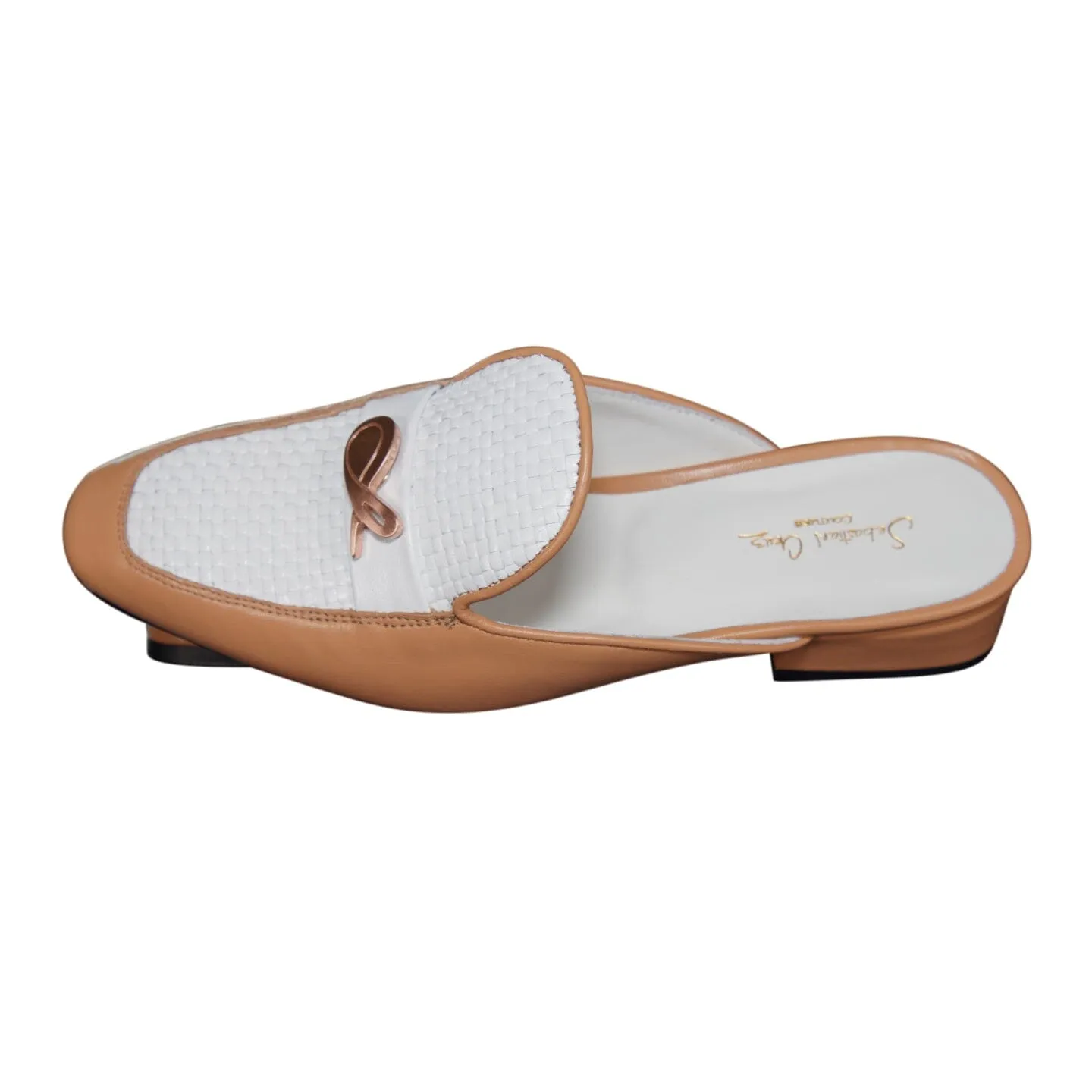 Tan Tessere Yellow Gold Slipper