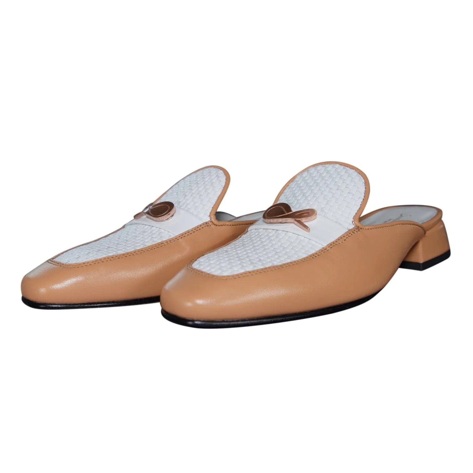 Tan Tessere Yellow Gold Slipper