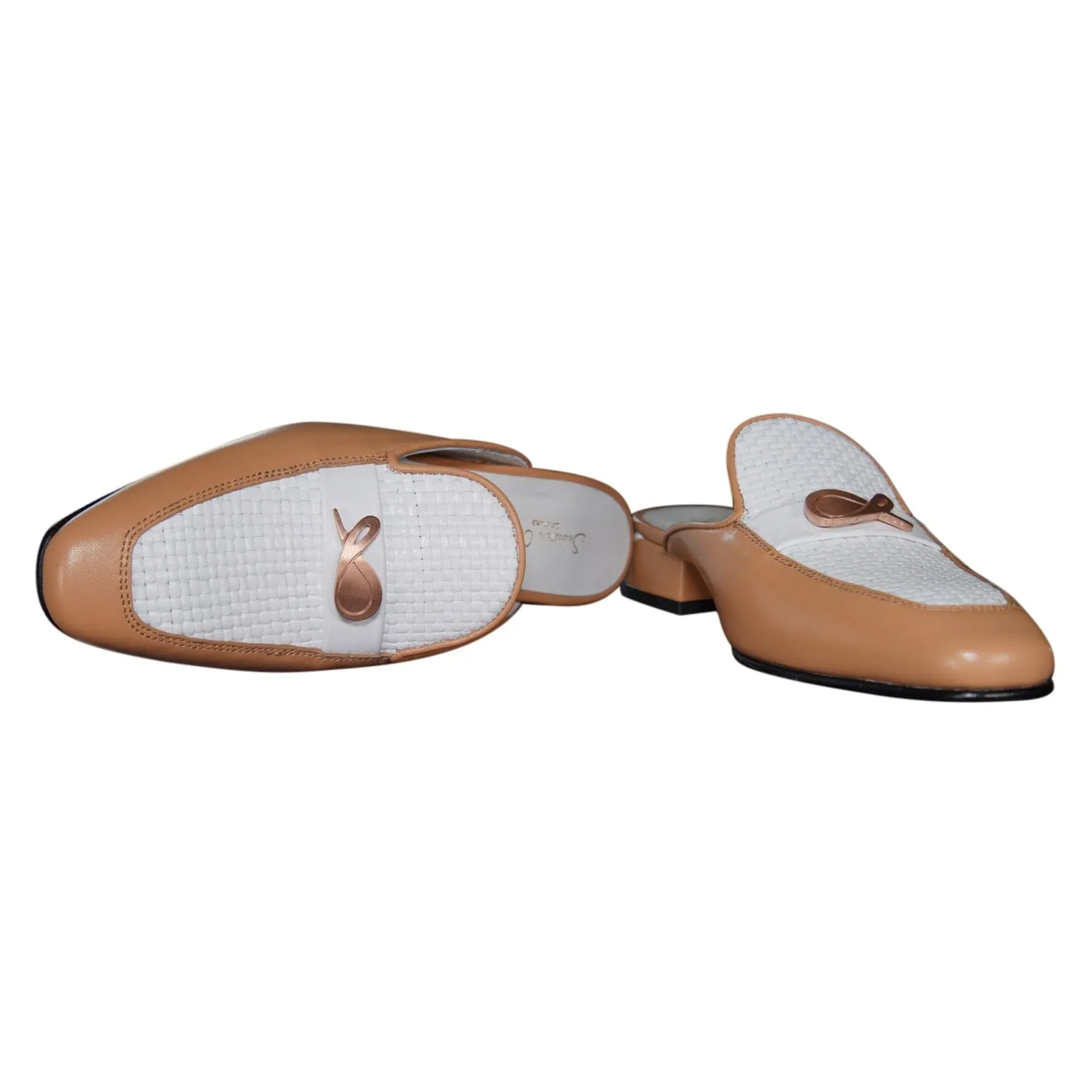 Tan Tessere Yellow Gold Slipper