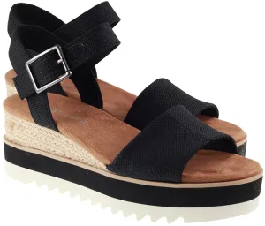 Toms Shoes Womens Diana Wedge Sandal Black