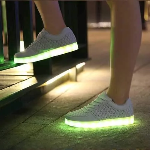 USB Unisex LED Light Lace Up Outdoor Comfortable Sportswear Sneaker Luminous Casual Shoes