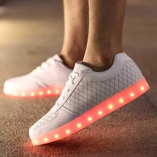 USB Unisex LED Light Lace Up Outdoor Comfortable Sportswear Sneaker Luminous Casual Shoes