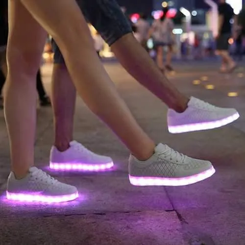 USB Unisex LED Light Lace Up Outdoor Comfortable Sportswear Sneaker Luminous Casual Shoes