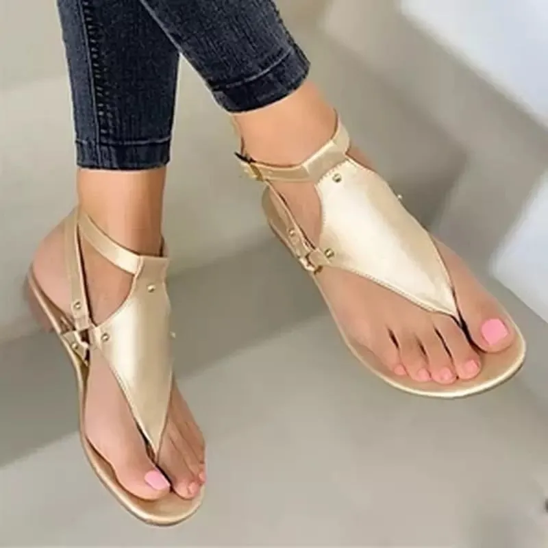 Wenkouban Women Sandals 2023 Summer Outdoor Beach Flip-Flop Sandals Solid Fashion Gladiator Sandals Women Flats Casual Ladies Shoes