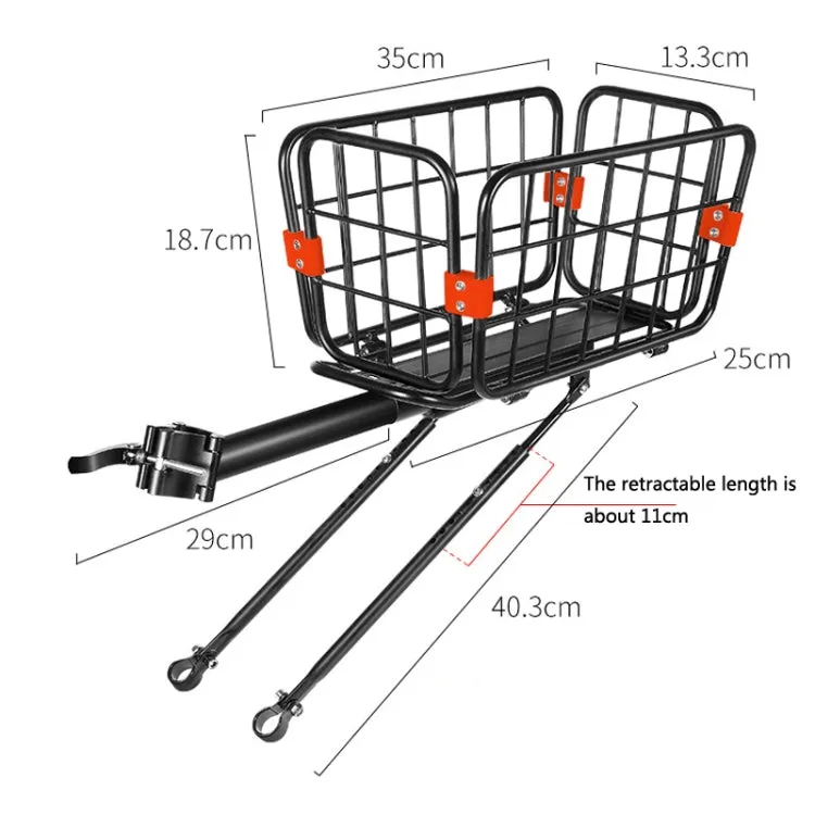 WEST BIKING YP0712030 Bicycle Aluminum Alloy Rack Cart Basket Mountain Bike Back Seat With Basket(Black)