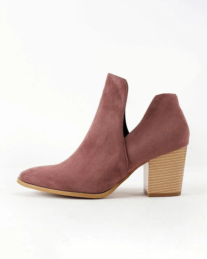 Women's Fashion Outdoor Solid Colo Slip On Chunky Heel Ankle Boots