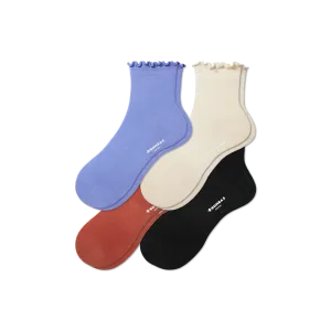 Women's Lightweight Frill Quarter Sock 4-Pack