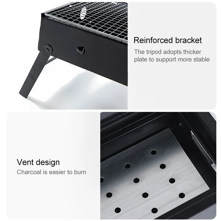 Wrought Iron Barbecue Thickened Folding Barbecue 36x28.5x7cm